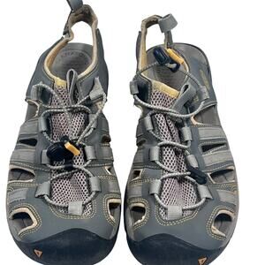KEEN Women's Waterproof Hiking Trail Sandal Gray Yellow Shoes Women's Size 10